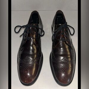 John Varvatos Men's Size 8.5 Brown Leather Luxe Wingtip Oxford Brogue Dress